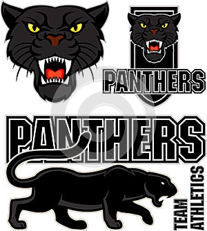 Vector angry black panther sport emblem