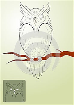 Vector Angry Owl