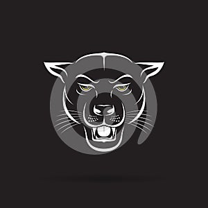 Vector of an angry panther head on black background. Wild Animal