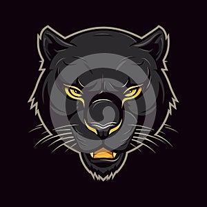 Vector of an angry panther head on black background. Wild Animals. Angry Black Panther with open mouth. Panther mascot