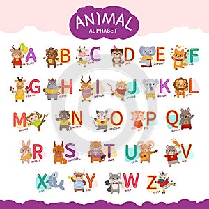 Vector animal alphabet