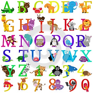 Vector Animal Themed Alphabet