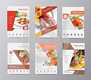 Vector annual report brochure flyer food blurred background