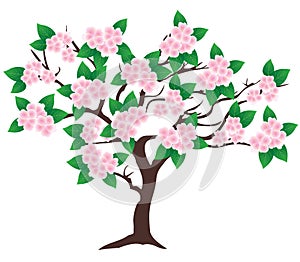 Vector apple blossom tree