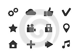 Vector apps icon set over white background