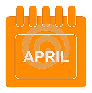 Vector april on monthly calendar orange icon