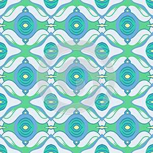 Vector Arabic pattern in cool blue and green