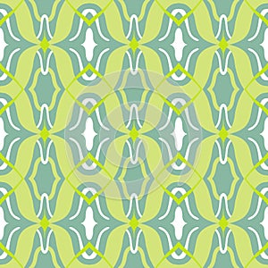 Vector Arabic pattern in lime and jade green