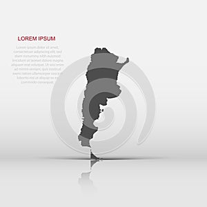 Vector Argentina map icon in flat style. Argentina sign illustration pictogram. Cartography map business concept