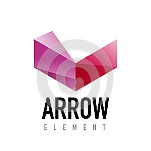Vector arrow geometric design logo