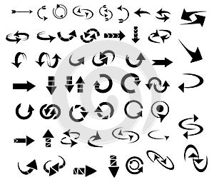 Vector arrow set, web icons, internet symbols, black arrows for graphic design and internet projects