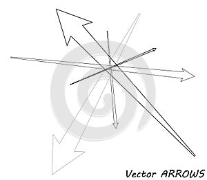 Vector arrows, directions concept