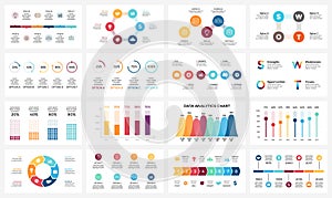 Vector arrows infographic, diagram chart, graph presentation. Business report with 3, 4, 5, 6, 7, 8 options, parts