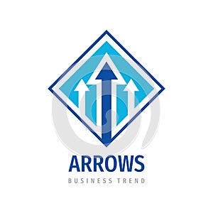 Vector arrows logo design. Direction logo sign. Development movement logo sign.