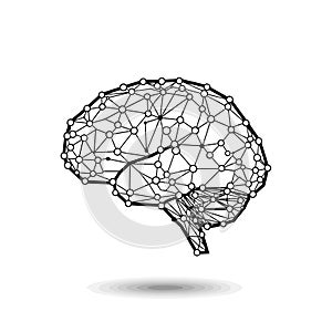 Vector art of abstract brain illustration, symbolizing artificial intelligence, neural networks, and cognitive computing concepts