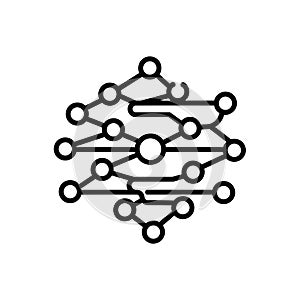 Vector art of abstract representation of interconnected nodes and lines, symbolizing network, connection, data, and complex system