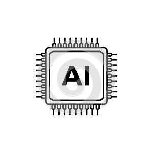 Vector art of artificial intelligence microchip, representing the cuttingedge technology and innovation in the field of ai