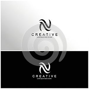 Vector art of creative letter n logo design with a modern and abstract style