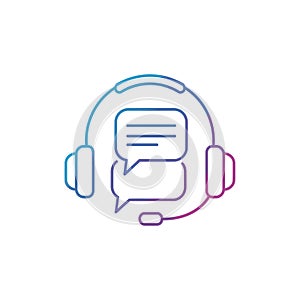 Vector art of customer service support icon, representing communication, assistance, and online help for user satisfaction