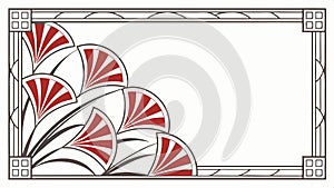 Art Deco frame border, decorative element and vintage style for invitations and cards vector design Generative AI