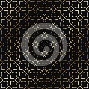 Vector art deco geometric pattern - seamless luxury gold gradient design. Rich endless ornamental background