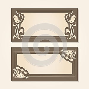 Vector art deco invitation cards.