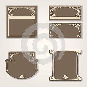 Vector art deco invitation cards.