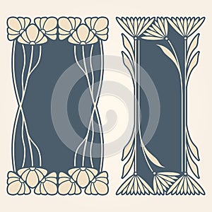 Vector art deco invitation cards.