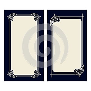 Vector art deco invitation cards.