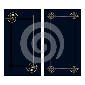 Vector art deco invitation cards.