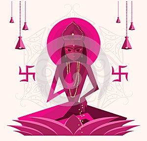 Vector art of lord laxmi hindu