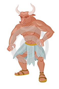 Vector art of minotaur monster from greek myth