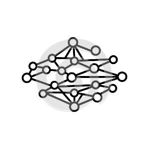 Vector art of network connection nodes depicting data structure, connection, and networking for technology and science