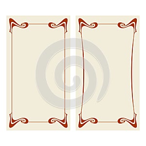 Vector art nouveau invitation cards.