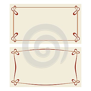 Vector art nouveau invitation cards.