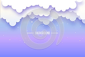 Vector art of overlapping clouds above the sky cartooned reaction. photo