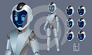 Vector of an Artificial Intelligence A.I robot.