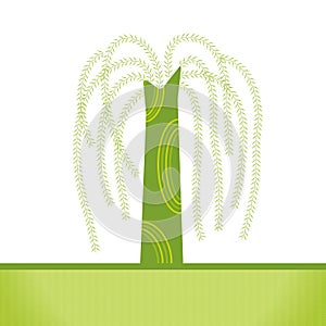 vector: artistic brushwork willow tree