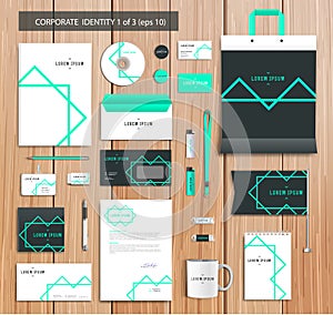 Vector artistic corporate identity template with