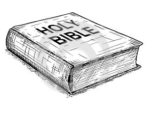 Vector Artistic Drawing Illustration of Book of Holy Bible