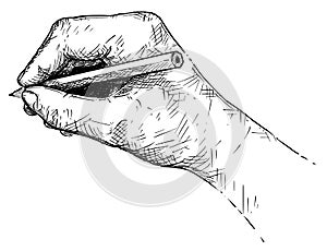 Vector Artistic Illustration or Drawing of Hand Writing or Sketching With Pencil photo