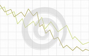 Vector artwork depicts financial failure, bearish stock market, bad sales, business loss, and investment lost