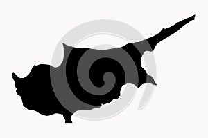 Vector artwork of detailed outline map of CYPRUS