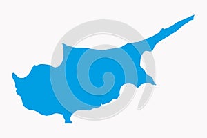 Vector artwork of detailed outline map of CYPRUS