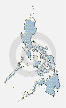 Vector Asia country map Philippines, info graphic photo