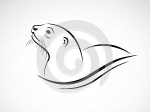 Vector of Asian Otter, Aonyx cinerea or Oriental Small-clawed Ot