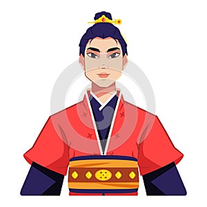 vector asian traditional male cartoon illustration isolated