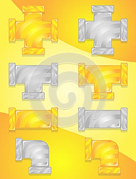 Pipes plumber Color Yellow and Gray bright