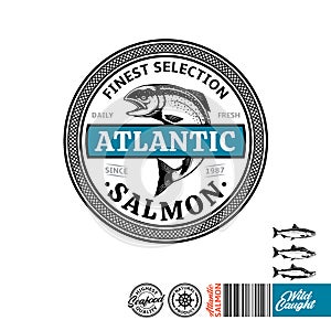 Vector Atlantic salmon logo