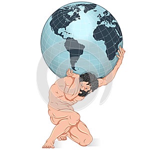 Vector of Atlas holding the earth